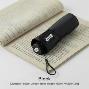 Parachase Folding Sun Umbrella Mini Lightweight 134g UV Protection Umbrella Upf50+ Sun Rain Umbrella Black Glue Men Women Portable Umbrellas