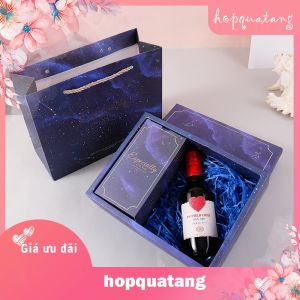 Hộp Tự Gấp Hộp Quà Tặng Sinh Nhật Màu Xanh Dương Sang Trọng