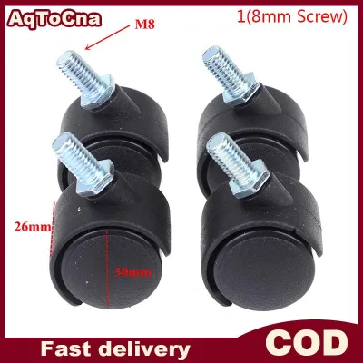 AqToCna 4 chiếc bánh xe Ghế 30mm bánh xe nội thất bánh xe phanh bánh xe thầu dầu xoay thay thế
