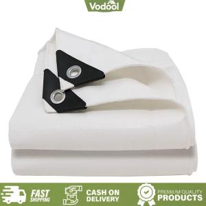 [Vodool Sport Center] Heavy Duty White Tarps with Metal Grommets Thick Waterproof Poly Tarp Cover for Swimming Pools Boats Camping Courtyards