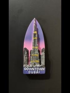 Dubai Landmark Building Tourist Souvenir 3D Painted Decorative Magnetic Fridge Magnet Collectible Gift
