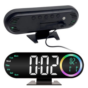 [Vodool Home Mall] Digital Alarm Clocks with USB Powered Modern Electronic Clocks Large Display Mirror Desk Clocks for Bedside Desk Bedrooms Living Room