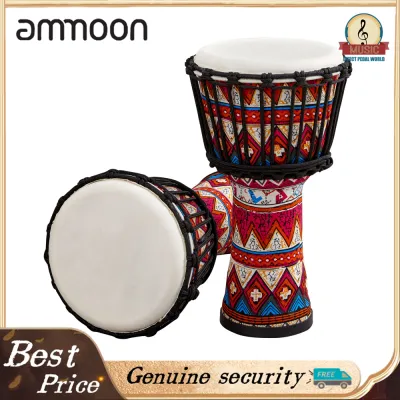 8 Inch Portable African Drum Djembe Hand Drum with Colorful Art Patterns Percussion Musical Instrument