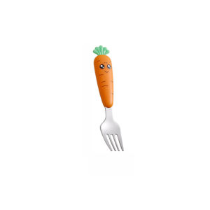 CỦ CẢI Bộ đồ ăn phù hợp với dùng cho thực phẩm thép không gỉ trẻ em Bộ đồ ăn thức ăn trẻ em bổ sung muỗng ngã ba món quà