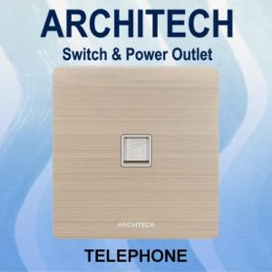 ARCHITECH Platinum B9-E01 Stop Kontak/JACK/OUTLET Telepon - Gold