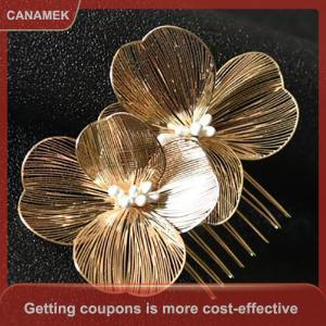 【CANAMEK 】 Ancient Style Flower Hair Clip For Women Girls Wedding Hair Accessories Bride Wedding Hair Combs Bridesmaid Headpiece Gifts
