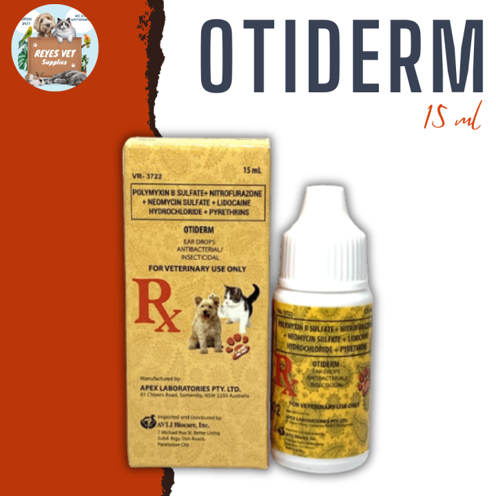 [VET SUPPORT] Otiderm Ear Drops for Dogs and Cats 15mL (Antibacterial