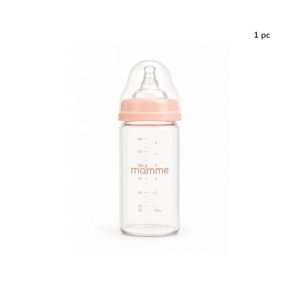Mamme 180mL Baby Bottle with Wide-Neck Borosilicate Glass and Anti-Colic System