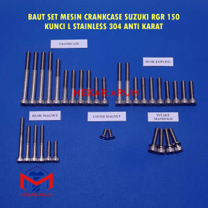 Baut Set Mesin Suzuki RGR 150 Kunci L stainless anti karat