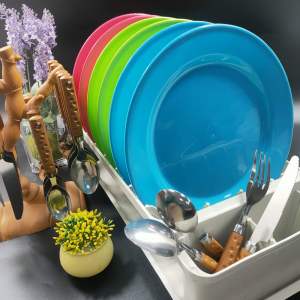 (6 in 1) - 10” WHEAT STRAW PLASTIC PLATE / REUSABLE DINNER PLATE / PARTY PLATE / SERVING PLATE PLATO