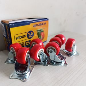 4 pcs Roda Caster Hidup 15 inch Plat Tebal Etalase troli