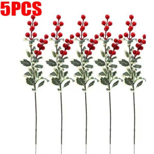 45cm Long Christmas Red Berry Articifial Flower Christmas Tree Decor Xmas Gift DIY Wreath Ornament