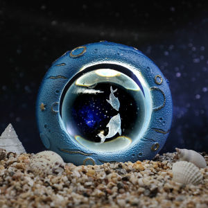 New creative LED Crystal Night Light Galaxy Crystal Dolphin 3D Planet Moon Night Light UBS Charging Bedroom Childrens Home Decoration Party Childrens Birthday Gift