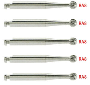 5Pcs/Box Dental Tungsten Carbide Burs RA Round Series RA Drills Tungsten Steel Latch Type For Low Speed Contra-Angle Handpiece Dentistry Lab or Clinic Polishing Tool Material Dia.=2.35mm