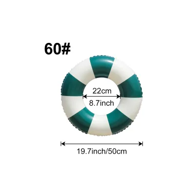 {fjgykjgty} Inflatable Swim Ring Teal White Pool Float Tube Summer Beach Water Fun PVC Swimming Circle Floaties Outdoor Pool Toy