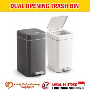 Pedal Trash Bin Press to Open Waste Bin with Lid for Bathroom Kitchen and Bedroom 10L 15L 20L