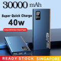【SG Ready Stock】40W/66W Powerbank 30000mAh|Power Bank Fast Charging With Built-in Cable Flash Charging Power bank Qc3.0 Mobile Power Charger Support fast charging for Huawei iPhone OPPO Xiaomi VIVO Samsung 充电宝 移动电源. 