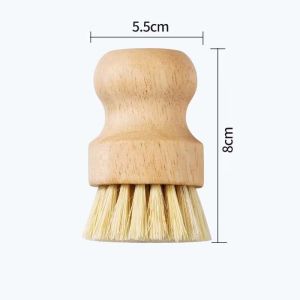 Chor Chang แปรงทำความสะอาด กระทะ หม้อ ด้ามไม้ ใยขัดทำจากเส้นใยพืช ขนาดกระทัดรัด