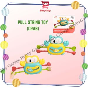 Mainan Anak Bayi Pull String Crab Fun Twitch Teether Rattle Tarik Edukasi Gigit Silikon