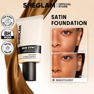 SHEGLAM Skin Sync Satin Foundation High Coverage Matte Liquid Foundation Cream Face Base Concealer Cream Makeup Cosmetics