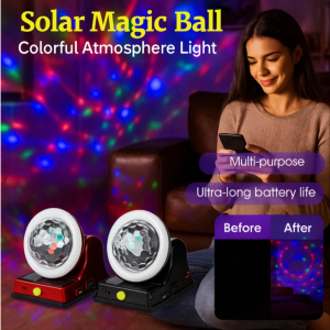 Solar Magic Ball Colorful Atmosphere Light Rotating LED Night Lights Party Dancing Atmosphere Lighting Birthday Christmas Gift