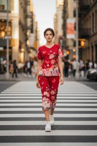 FLORAL ELEGANT VNECK TERNO TOKONG WITH 2-POCKET HIGH-QUALITY COTTON SOFT FABRIC FRAME FIT MEDIUM UP TO XL.