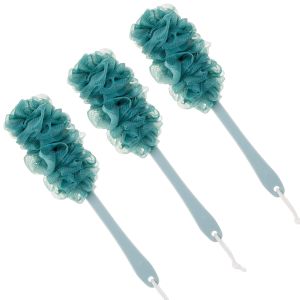 Back Scrubber for ShowerLoofah Long Handle Bath Body BrushSoft Nylon Mesh Sponge for ShowerLoofah On a Stick for Men WomenExfoliating Scrub Cleaning Luffa for Elderly(2-PackBlack)