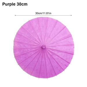 LUXERY 1Pcs Colored Paper Umbrella Long-handle 20/30/40/60cm Painting Supplies Durable Blank Photography Prop for Baby Shower Anniversary Wedding Birthday