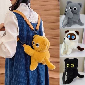 KEYOOL Korean Style Childrens Handbag 3D Cartoon Design Orange Cat Shoulder Bag Cute Large Capacity Black Cat Backpack Boys Girls