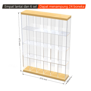 ⭐3-5 Lantai&LED⭐Display Rak Kayu Akrilik Display Box Tangga bisa dilepas  Kotak Penyimpanan Kotak Buta Lemari Pajangan Mainan Gambar Lampu Tampilan LED Dan Antaramuka USB Dapat Ditumpuk Popmart zyp