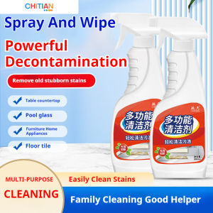 CHITIAN Multi-Purpuse Cleaner Spray 350ml - Multi-Surface Safe Eco-Friendly Strong Degrease Oil Stain Remover for Kitchen Bathroom Tiles - Fast-Acting Formula
