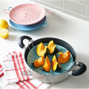 Xửng hấp bằng Silicone chịu nhiệt cao 200 độ C có tay cầm Lock&Lock thay thế cho xửng inox CKT204