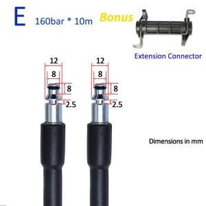 5m 6m 10m High Pressure Washer Hose Carwash Water Cleaning Hose Extension Hose Cord Pipe for KARCHER BLACK DECKER BOS-CH