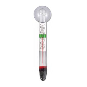 AINACHU With Suction Cup Fish Tank Suction Cup Temperature Waterproof Transparent Fish Tank Glass Thermometer Floating Aquarium Vertical Thermometer Floating Water Temperature Gauge Fish Tank