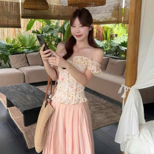 L_ Set đồ ngọt ngào mùa hè set đồ nữ xinh set thiết kế áo viền bèo Xô thêu hoa mix quần dài