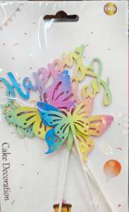 Butterfly Topper Butterfly Cake Topper Party Needs Blue Glitter Feliz Cumpleaños Design for Cake Decorations
