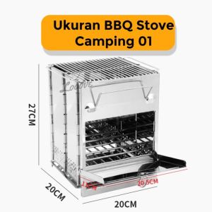 Kompor Camping Portable Kayu & Arang - Stove BBQ Camping Stainless