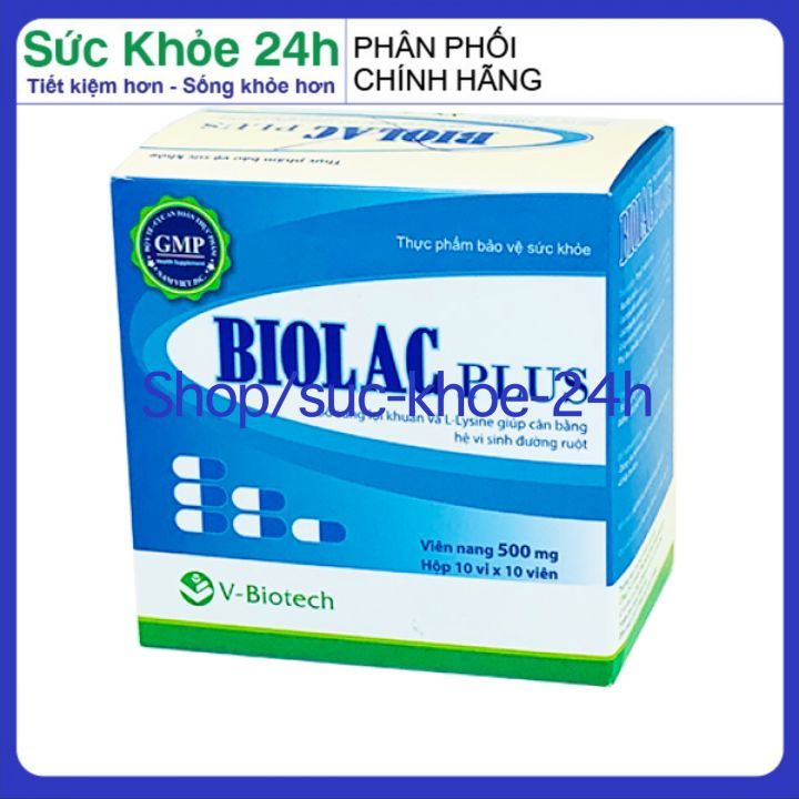 Men tiêu hóa Biolac Plus tăng cường hệ tiêu hóa , giảm đau bụng đầy hơi hộp 100 viên giao mẫu ngẫu nhiên