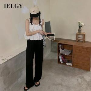 IELGY เสื้อมีระบายสั้นขนาดเล็กเสื้อสายเดี่ยวแฟชั่นสำหรับผู้หญิงเสื้อด้านในที่น่ารัก