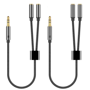 2pcs 3.5mm Male to Double Female Audios Cable Headphone Splitter for High Fidelitys Sound Sharing in Music and Movies