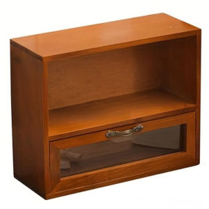 QTWIX Multi-layer Wooden Desk Storage Box Drawer Type Nordic Cosmetic Jewelry Organizer Display Cabinet Large Capacity Double Door Display Cupboard Home