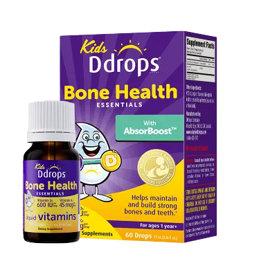 Ddrops Kids children Liquid Organic Vitamin D3 600 IU + K2 Bone Support (1.7ml/60 drops)