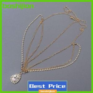 bashijian Forehead Necklace Women Tassel Hair Chain Tiara Water Drop Hair