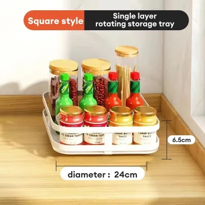 YOYO 1/2/3 Tier 360° Rotatable Kitchen Rack | Spice Rak Seasoning Rack | Condiment Rack | Rempah Dapur | Stainless Steel Kitchen Organizer 调料架