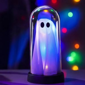 ABBAD น่ารัก ตกแต่งผีฮาโลวีน ใช้แบตเตอรี่ คลอช PVC ของตกแต่งโคมแก้ว ของตกแต่งโต๊ะ สดใส แสงอารมณ์เงาผี ตกแต่งภายใน