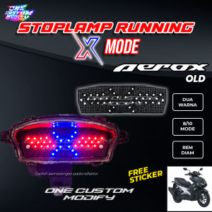 Lampu Rem AEROX 155 OLD X Mode 8 10 Mode Running LED Motor Variasi