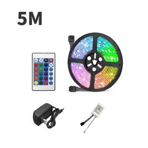 Anymore RGB LED Strip Lights for Room Christmas Lights Indoor/Outdoor RGB Strip Light SMD 2835 With Remote Control RGB Ribbon TV Back Light Holiday Light Home Deceration 3M 5M 10M 15M 20M
