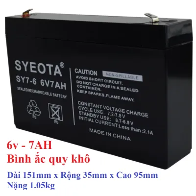 BÌNH ẮC QUY KHÔ 6v-12v CHUYÊN THAY THẾ ĐÈN VÀ QUẠT SẠC XE ĐIỆN TRẺ EM