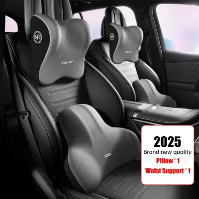 Car Headrest Neck Pillow with Space Memory Foam Car Seat LumbarSupport Neck Rest Protector Waist Cushion Accessorries for Driving Long Trips