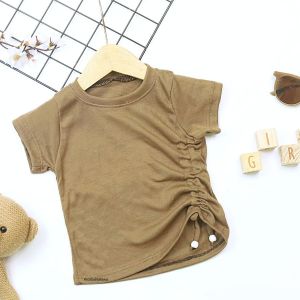 Lalisa Crop Top 1-3 Years / Kaos Knit Anak Perempuan Polos Baju Serut Anak Perempuan Bahan Cotton Rib Tebal Stretch Balita 2-5 Tahun Blouse Atasan kiosbalitafawa